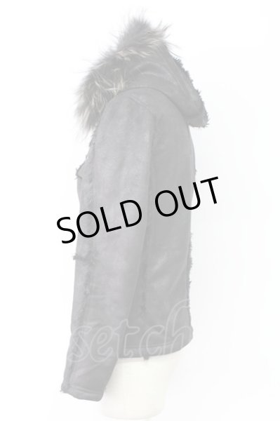 画像3: FUGA / HEAVY RAIN フェイクムートンN-2Bブルゾンジャケット 44 ブラック T-25-11-18-009-FU-ou-YM-ZT (3)