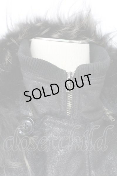 画像4: FUGA / HEAVY RAIN フェイクムートンN-2Bブルゾンジャケット 44 ブラック T-25-11-18-009-FU-ou-YM-ZT (4)