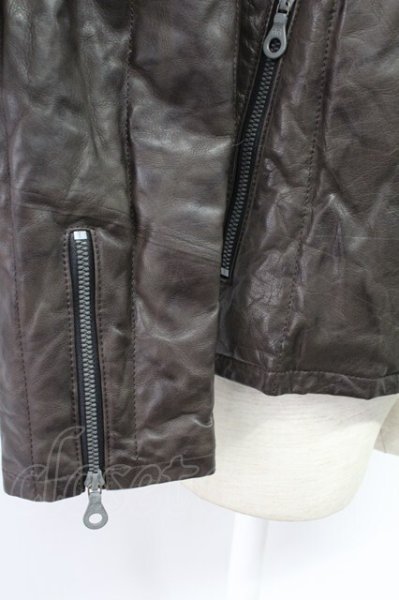 画像5: BACKLASH / バッファローレザーホワイトグースダウンジャケット 2（M） ダークブラウン T-25-11-18-010-BA-ja-YM-ZT (5)