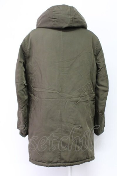 画像2: NO ID. / ナイロン中綿フーデッドハーフコート 3 カーキ T-25-11-18-011-NO-ou-YM-ZT (2)