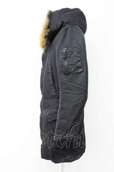 画像3: SHELLAC / ラクーンファー襟N-3ブルゾンジャケット 46 ブラック T-25-11-18-012-SH-ou-YM-ZT (3)