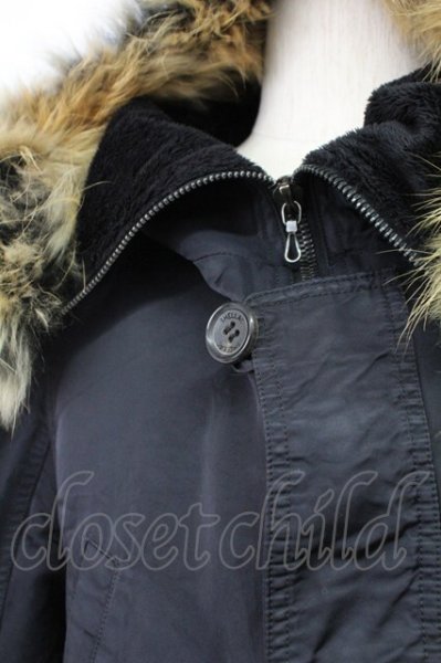 画像4: SHELLAC / ラクーンファー襟N-3ブルゾンジャケット 46 ブラック T-25-11-18-012-SH-ou-YM-ZT (4)