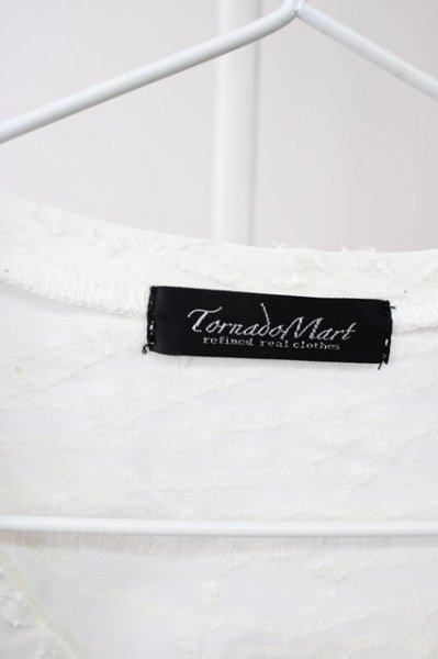 画像5: TORNADO MART / ボタニカルジャガードVネックTシャツ L ホワイト T-25-11-19-002-TO-ts-YM-ZT (5)