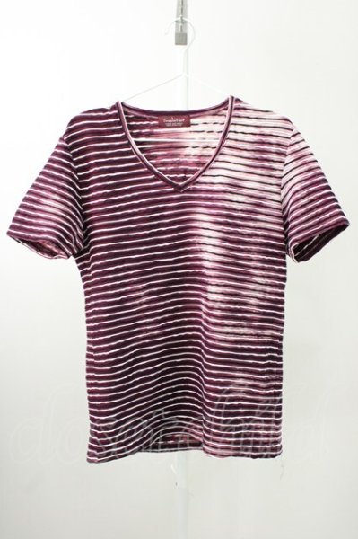 画像1: TORNADO MART / ブリードボーダータックJQVネックTシャツ L ボルドー T-25-11-19-003-TO-ts-YM-ZT (1)