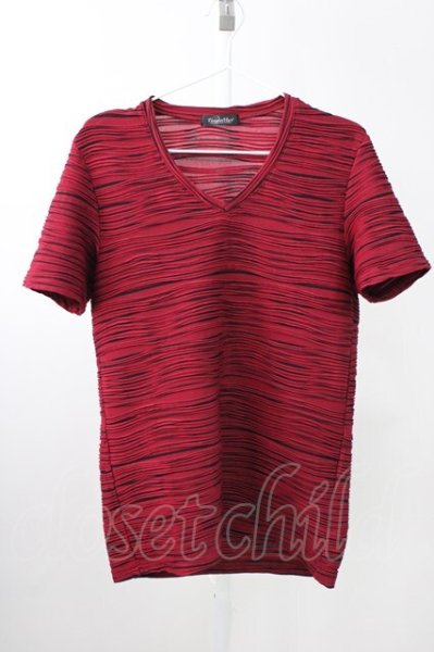 画像1: TORNADO MART / タックボーダー半袖カットソー Tシャツ L レッド T-25-11-19-004-TO-ts-YM-ZT (1)