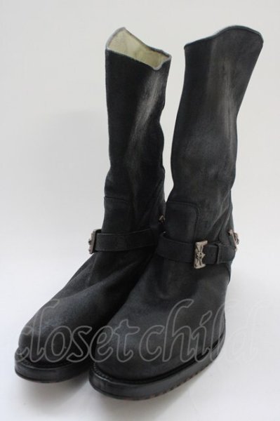 画像1: Hiromu Takahara / チェーンエンジニアブーツ 41 1/2（約27.5cm) ブラックｘピンクゴールド T-25-11-19-026-Hi-sho-YM-ZT (1)