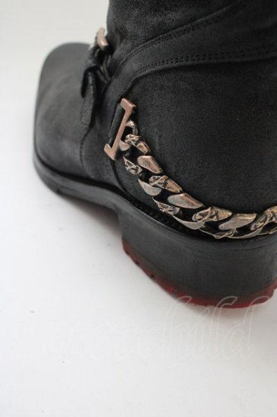 画像8: Hiromu Takahara / チェーンエンジニアブーツ 41 1/2（約27.5cm) ブラックｘピンクゴールド T-25-11-19-026-Hi-sho-YM-ZT (8)