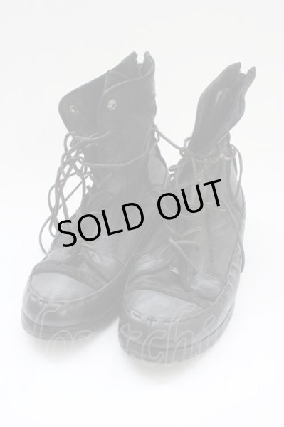 画像1: 14th Addiction / レースアップレザースニーカー 約27.5cm ブラック T-25-11-19-027-14-sho-YM-ZT (1)