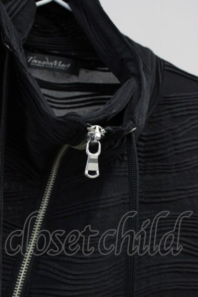 画像3: TORNADO MART / 格子ウェーブ7分袖スタンドジャケット LL ブラック T-25-11-19-010-TO-to-YM-ZT (3)