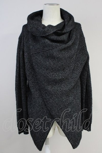 画像1: TORNADO MART / エステルリリーヤーンニットガウンカーディガン LL ブラック T-25-11-19-013-TO-to-YM-ZT (1)