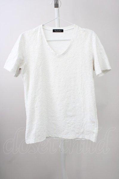 画像1: TORNADO MART / ボタニカルジャガードVネックTシャツ L ホワイト T-25-11-19-002-TO-ts-YM-ZT (1)