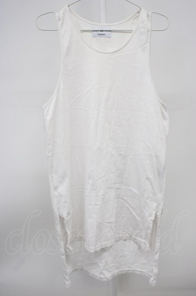 画像1: Moonage Devilment / コットンオーバーロングテールタンクトップ F ホワイト T-25-11-20-001-Mo-ts-YM-ZT (1)