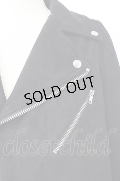 画像4: SEANA / フェイクスウェードダブルライダースジャケット L ブラック T-25-11-20-019-SE-ja-YM-ZT (4)