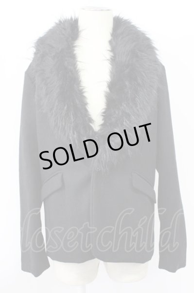 画像1: SEANA / ファー付きウールテーラードジャケット L ブラック T-25-11-20-021-SE-ja-YM-ZT (1)