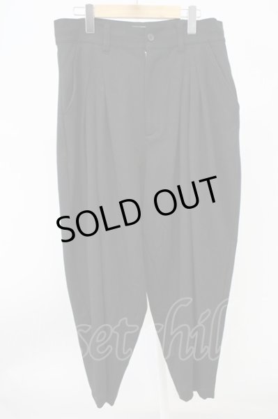 画像1: Moonage Devilment / ポリレーヨンプリーツワイドスラックステーパードパンツ 01 ブラック T-25-11-20-024-Mo-pa-YM-ZT (1)