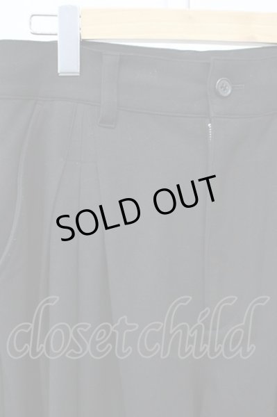 画像3: Moonage Devilment / ポリレーヨンプリーツワイドスラックステーパードパンツ 01 ブラック T-25-11-20-024-Mo-pa-YM-ZT (3)