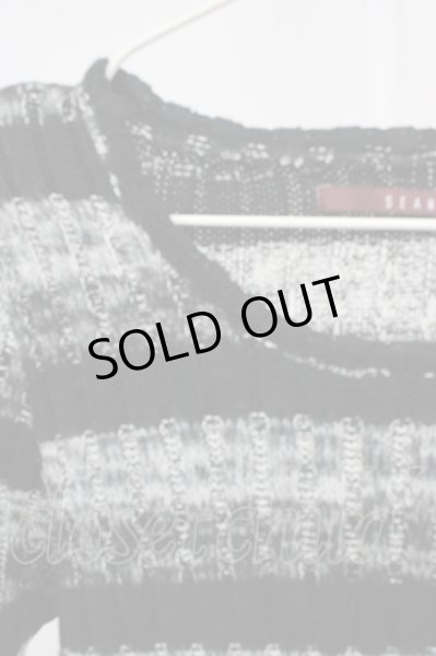 画像3: SEANA / ケーブル編みボーダーニットソー L ブラックｘグレー T-25-11-20-004-SE-to-YM-ZT (3)