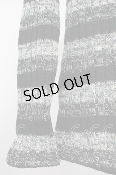 画像4: SEANA / ケーブル編みボーダーニットソー L ブラックｘグレー T-25-11-20-004-SE-to-YM-ZT (4)