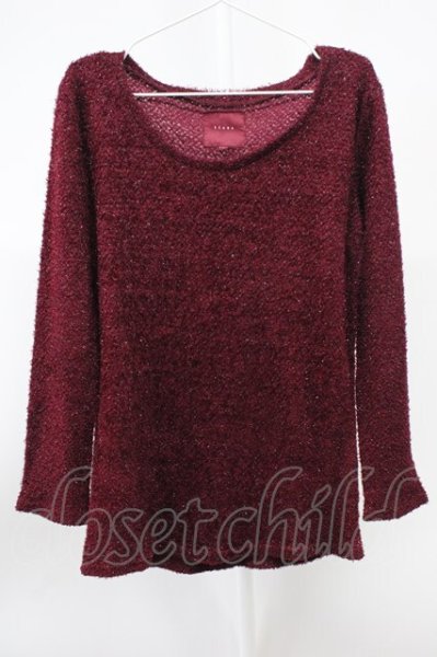 画像1: SEANA / ラメミックスラウドネックニットソー L ボルドー T-25-11-20-005-SE-to-YM-ZT (1)