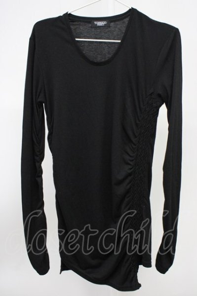 画像1: TORNADO MART / サイド編み込みロングカットソー  ブラック T-25-11-20-008-TO-to-YM-ZT (1)