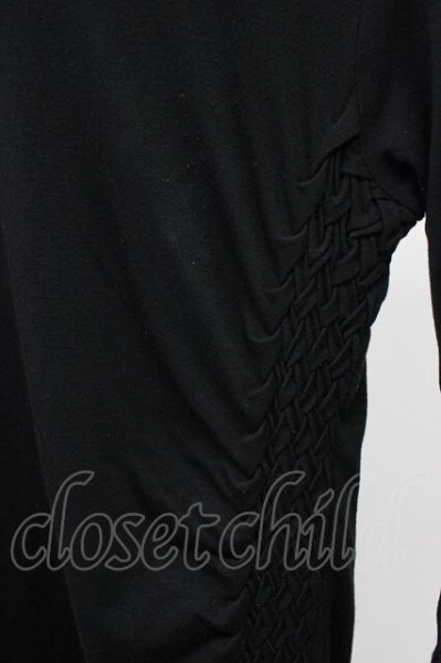 画像3: TORNADO MART / サイド編み込みロングカットソー  ブラック T-25-11-20-008-TO-to-YM-ZT (3)