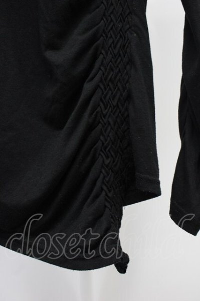 画像4: TORNADO MART / サイド編み込みロングカットソー  ブラック T-25-11-20-008-TO-to-YM-ZT (4)