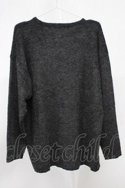 画像2: NO ID. / ビキューレラムパイルC/N-BIGプルオーバーニット ONE ブラック T-25-11-20-010-NO-to-YM-ZT (2)