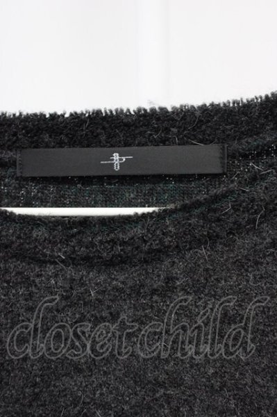 画像3: NO ID. / ビキューレラムパイルC/N-BIGプルオーバーニット ONE ブラック T-25-11-20-010-NO-to-YM-ZT (3)