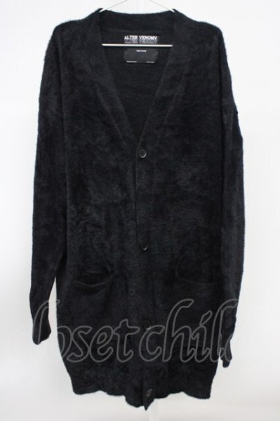 画像1: ALTER VENOMV / ファーBIGガウンカーディガン F ブラック T-25-11-20-011-AL-to-YM-ZT288 (1)