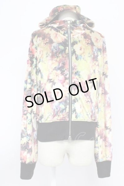 画像1: SEANA / ベルベットフラワー総柄パーカー L イエロー系 T-25-11-20-012-SE-to-YM-ZT (1)