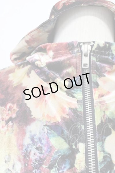 画像4: SEANA / ベルベットフラワー総柄パーカー L イエロー系 T-25-11-20-012-SE-to-YM-ZT (4)