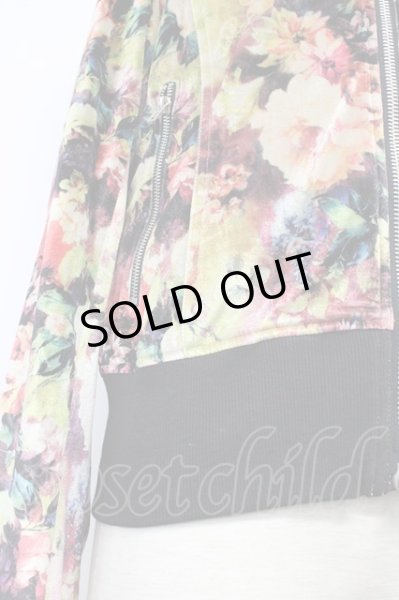 画像7: SEANA / ベルベットフラワー総柄パーカー L イエロー系 T-25-11-20-012-SE-to-YM-ZT (7)