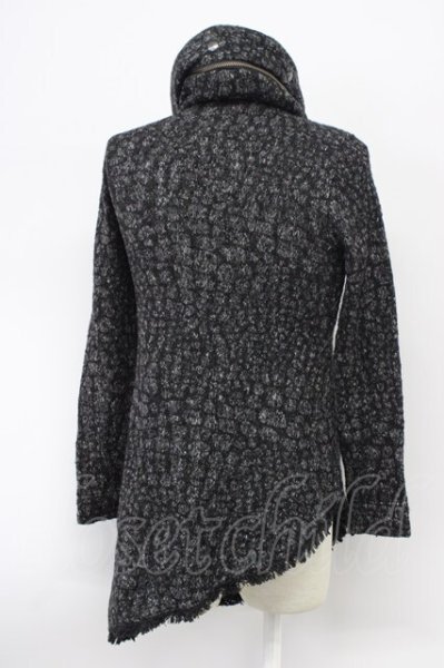 画像2: TORNADO MART / クロゼットフードフリンジロングパーカー  ブラックｘグレー T-25-11-20-013-TO-ou-YM-ZT (2)