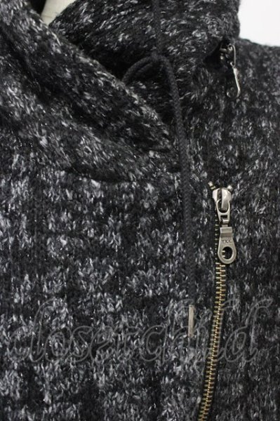 画像5: TORNADO MART / クロゼットフードフリンジロングパーカー  ブラックｘグレー T-25-11-20-013-TO-ou-YM-ZT (5)