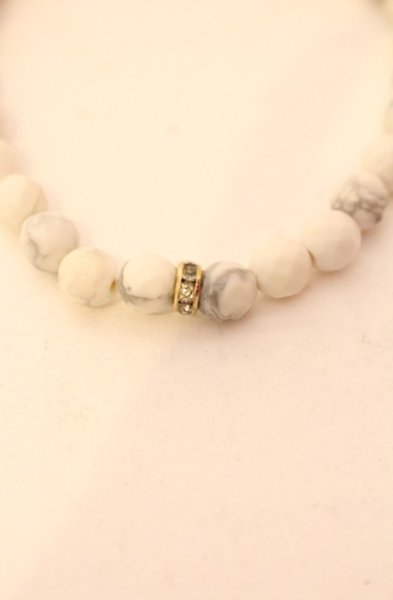 画像2: Moonage Devilment / ハウライトブレスレット  ホワイト T-25-11-22-038-Mo-ac-YM-ZT (2)