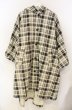 画像1: NO ID. / コットンツイルフーデッドポンチョコート ONE アイボリー チェック T-25-11-22-005-NO-ou-YM-ZT (1)