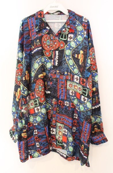 画像1: NO ID. / 総柄オープンカラーSH シャツ ONE マルチｘブラック T-25-11-22-011-NO-sh-YM-ZT (1)