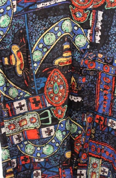 画像2: NO ID. / 総柄オープンカラーSH シャツ ONE マルチｘブラック T-25-11-22-011-NO-sh-YM-ZT (2)