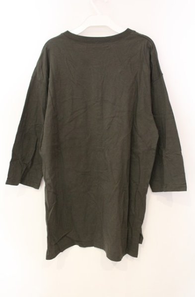 画像2: Moonage Devilment / ロングヘンリーネック六分袖カットソー 44 カーキ T-25-11-22-013-Mo-ts-YM-ZT (2)