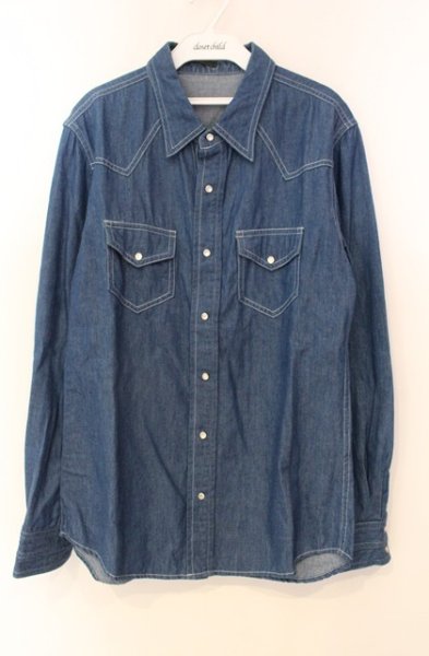 画像1: Moonage Devilment / ライトオンスデニムシャツ 48 ライトインディゴ T-25-11-22-017-Mo-sh-YM-ZT (1)