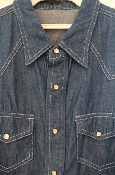 画像2: Moonage Devilment / ライトオンスデニムシャツ 48 ライトインディゴ T-25-11-22-017-Mo-sh-YM-ZT (2)