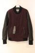 画像1: Moonage Devilment / カウレザー切替メルトンスタジャン 46 ワインＸブラック T-25-11-22-019-Mo-ja-YM-ZT (1)