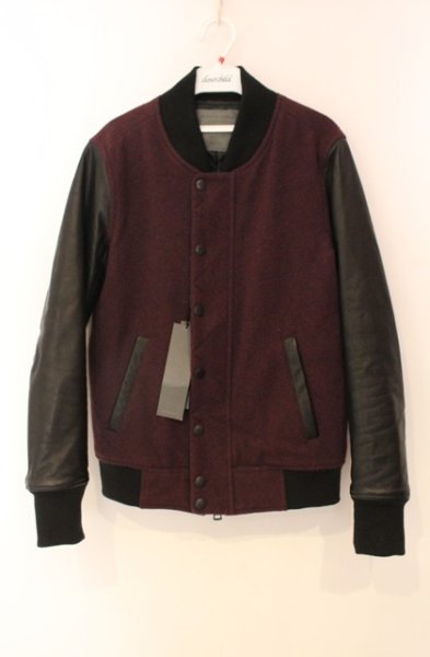 画像1: Moonage Devilment / カウレザー切替メルトンスタジャン 46 ワインＸブラック T-25-11-22-019-Mo-ja-YM-ZT (1)