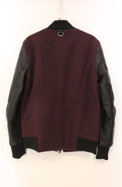 画像4: Moonage Devilment / カウレザー切替メルトンスタジャン 46 ワインＸブラック T-25-11-22-019-Mo-ja-YM-ZT (4)