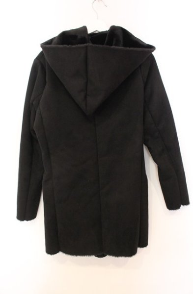 画像3: NO ID. BLACK / フェイクムートンフーデッドコート 1 ブラック T-25-11-22-025-NO-ou-YM-ZT (3)