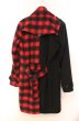 画像3: CIVARIZE / バイカラーメルトントレンチコート 44 ブラックｘレッド T-25-11-22-026-CI-ou-YM-ZT (3)