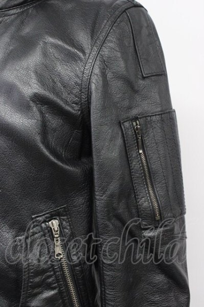 画像4: yasuyuki ishii / Luv Maison コラボ　ゴートレザースタンドネックブルゾン M ブラック T-25-11-28-014-ya-ou-YM-ZT-ML038 (4)