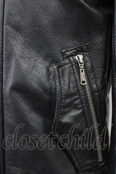 画像5: yasuyuki ishii / Luv Maison コラボ　ゴートレザースタンドネックブルゾン M ブラック T-25-11-28-014-ya-ou-YM-ZT-ML038 (5)