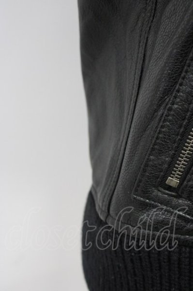 画像9: yasuyuki ishii / Luv Maison コラボ　ゴートレザースタンドネックブルゾン M ブラック T-25-11-28-014-ya-ou-YM-ZT-ML038 (9)