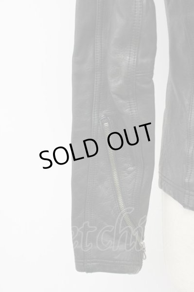 画像3: FUGA / Estホースレザーカヴァードネックライダースジャケット 44 ブラック T-25-11-28-015-FU-ja-YM-ZT-ML036 (3)